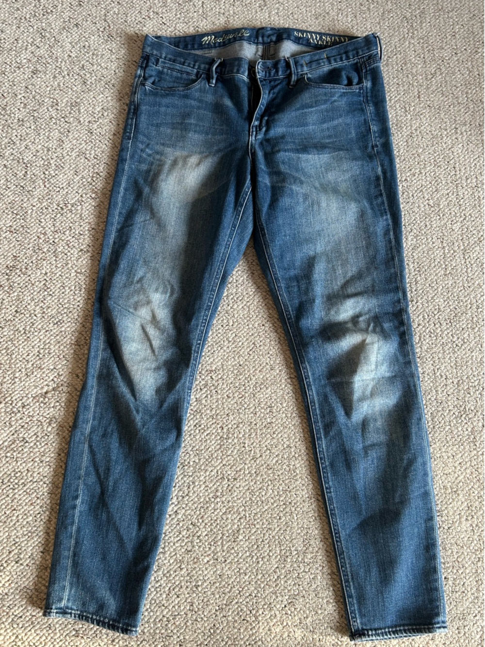Madewell Women's Blue Washed Denim Jeans - Classic Fit